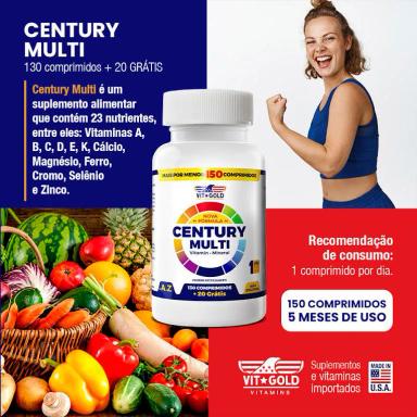 Multivitamínico Century Multi Vitgold 130 + 20 Comprimidos