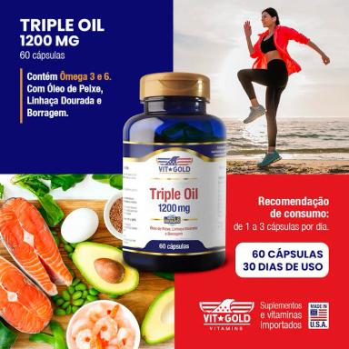 Triple Oil 1200 mg Omega Vitgold 60 cápsulas
