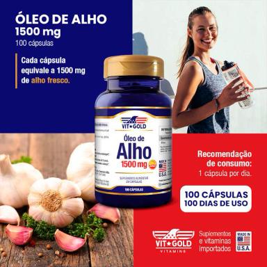 Óleo de Alho 1500 mg Vitgold 100 Cápsulas