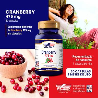Cranberry 475 mg Vitgold com 60 Cápsulas