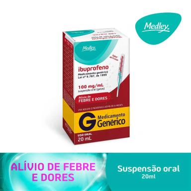 Ibuprofeno 100mg/ml Suspensão Oral Sabor Frutas 20ml Medley Genérico