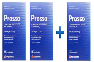 KIT 2 PROSSO 250MG E 2,5MCG 30CPS + 20CPS - MOMENTA